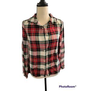 Old Navy Plaid Button Up Blouse Girls Youth Teen Size XXL (16)